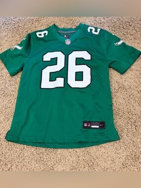Youth kids Nike Philadelphia Eagles Saquon Barkley #26 NFL Jersey M Green